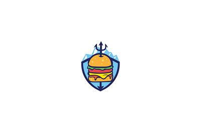 Atlantis Burger brand branding caricature character design illustration logo mascot vector