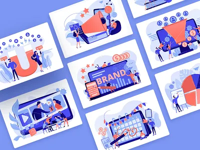 Marketing concept kit for UI concept design illustration ui ui elements ui kit ux uxui vector vectors