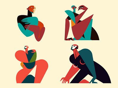 Abstract figurs design illustration плоский