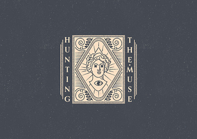 Hunting the Muse branding design eye greek logo logotype mythological mythology texture