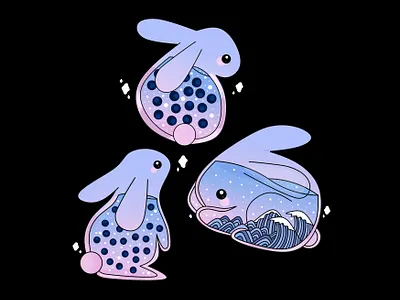 Bunny abstract animal animals bubbletea cute animal design graphic illustration japan kid minimal pastel rabbits