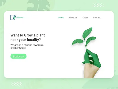 Landing Page design concept graphicdesign green plants ui ux