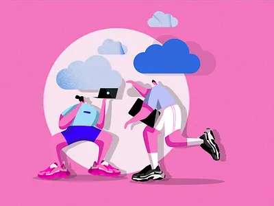 ILLUSTRATION FOR A SOCIAL POST character cloud concept graphic art illustration itechart love