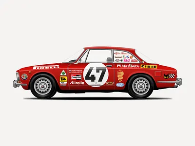 Alfa Romeo 2000 GTV Illustration alfaromeo car design illustration italian car retro sketch sketchapp vector vintage
