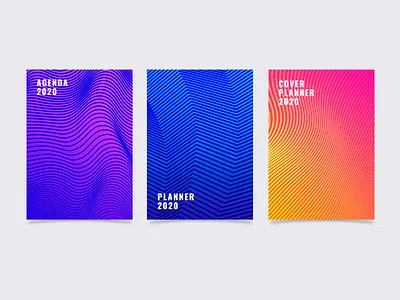 Cover colorful cover gradient lines minimalistic planner