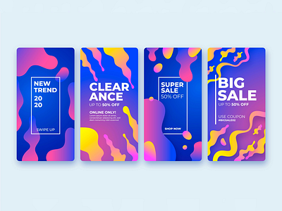 Concept Instagram Stories concept gradient instagram instagram stories liquid minimal mobile sale social media ui