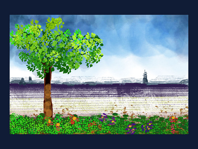 A thoughtful evening art brush strokes brushes digital painting landscape leaves nature photoshop photoshop art photoshop brushes
