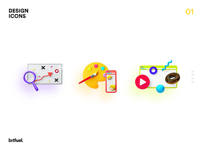 bitfuel.icons #1 3d 3d art 3dicons app bitfuel colorful colors concept design digital icons iconset illustration logo ui website