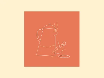Time for coffe art coffe composition design illustration mug pink procreate yellow