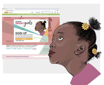 Raising Smart Girls Web & Illustrations design diversity girl illustration graphic design illustration inclusive design procreate art social impact stem vector vector illustrations web web design