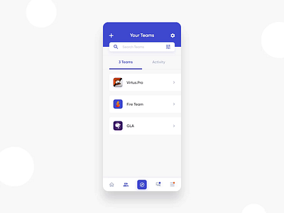 DatiGam - Social Network - Page of Your Teams adobe xd animation app blizzard concept design gamers mobile mobile ui social steam ui ux