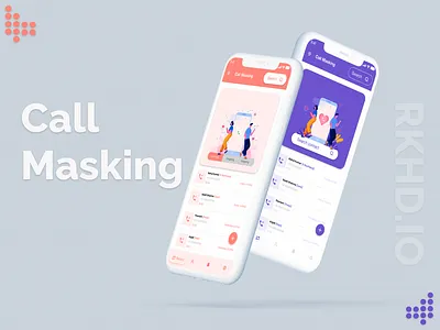 Call Masking App Concept Part-1 2020 ui trends call call logs call masking call recording call to action clean clean design color creative design love rkhd typography ux