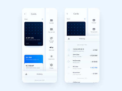 Bank App Concept Neumorphic app bank bank card banking black blue minimal neumorphic neumorphism payment soft ui ui ui ux white