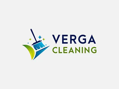 Verga Cleaning Logo artwork branding design flat icon illustration logo manipulation minimal vector