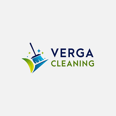 Verga Cleaning Logo artwork branding design flat icon illustration logo manipulation minimal vector