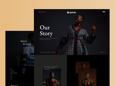 Nante Yie Website clothing design ecommerce fashion ghana shopping social ui ux