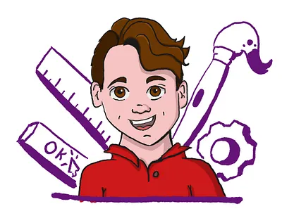 Self Portrait cartoon illustration cartoonstyle designer digital illustration digital painting digitalart doodleart illustration photoshop self portrait self portrait selfie sketch