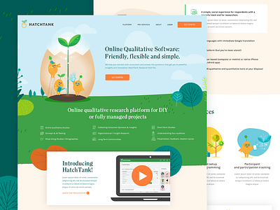 Hatchtank - homepage 🤟 character clean design illustration landing page modern ui ux webdesign website