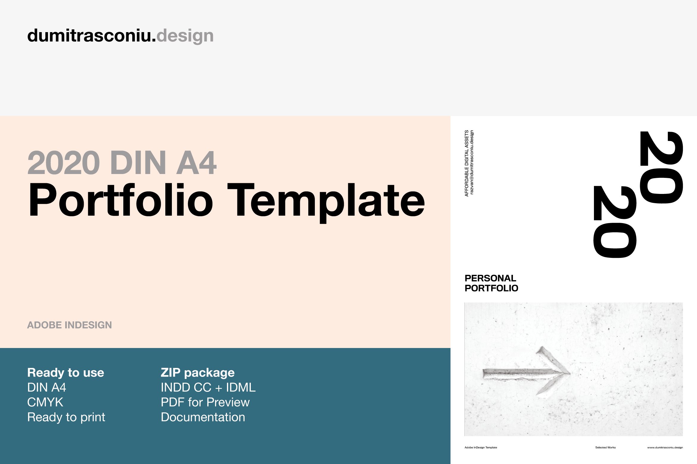 2020 DIN A4 Portfolio Template branding brochure business catalogue clean download download mockup elegant free indesign magazine modern portfolio template