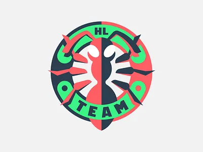 Team HL ant badge design icon identity lines logo mark symbol