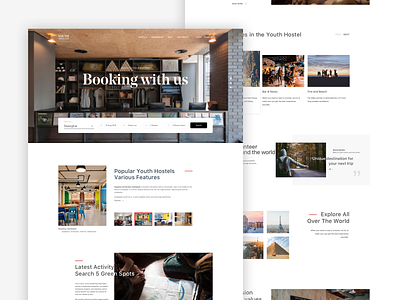 daily 3 booking design homepage hostel ui website website design youth camp