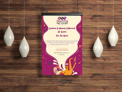 Poster art flyer graphic design illustration logo music band musical instruments poster school vector