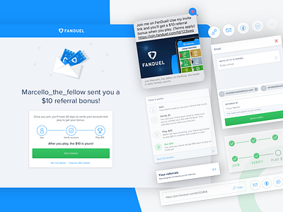 FanDuel Fantasy - Referrals abstract digital product design fanduel fantasy sports interface design invitation invite join marketing product product design referral referrals share sketchapp sport user experience ux ui ux design web