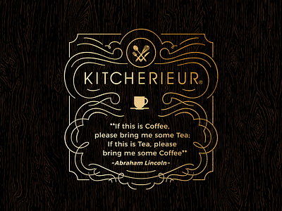 Kitcherieur Tamper Packaging branding classic coffee gold kitchen logo old packaging design print retro typography vintage