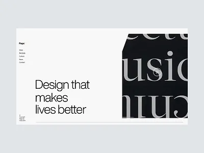 Page Reel animation clean handsome interaction light minimal reel typopgrahy