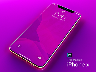 Neon iPhone X Free Mockup