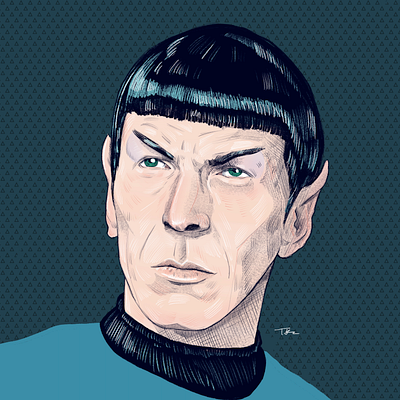 Spock drawing editorial illustration illustration portrait star trek