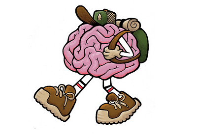 Brain Hike cartoon cartoon characters cartooning character hike illustration ink nature photoshop