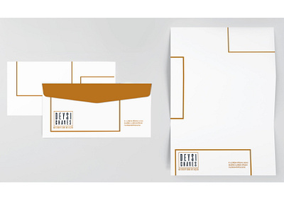 Deysi Chaves Logo & Stationery beauty branding envelope fashion geometric golden logo modern stationary stationery