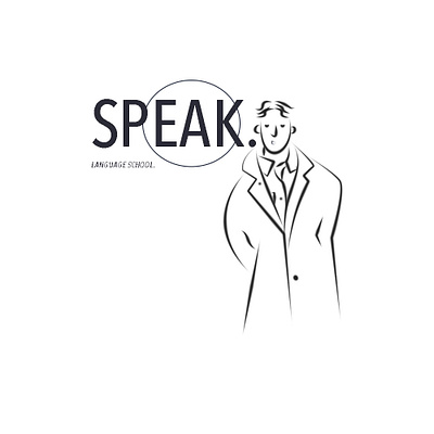 men's speak english logo logotype school