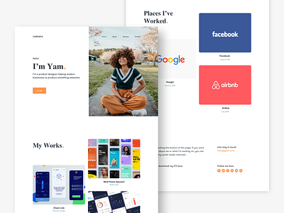 Minimal Portfolio - Product Designer clean digital marketing graphic design landing page landingpagedesign minimal portfolio product designer trend2020 visual design web design webdesigner website website concept