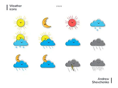 Weather icons app design icon weather