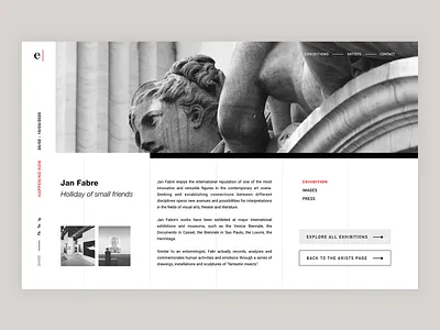 Eugster Gallery Website - Exhibition overview artist belgrade braning concept conceptual detail page details exhibition gallery layout overview simple ui uidaily uidesign uiux ux uxdesign website