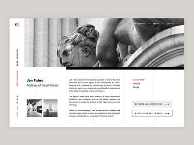 Eugster Gallery Website - Exhibition overview artist belgrade braning concept conceptual detail page details exhibition gallery layout overview simple ui uidaily uidesign uiux ux uxdesign website