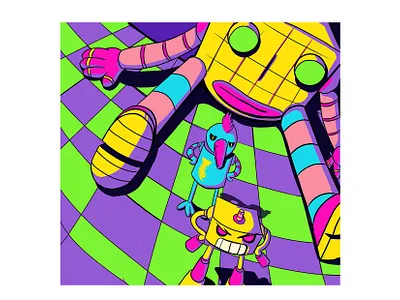 friends artwork characterdesign design digital art illustration robots