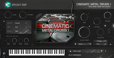 Cinematic Metal Drums 1 plugin instrument ambient cinematic dramatic drums experimental film music futuristic hardcore horror industrial instrument metal music producer sci fi sounds techno thriller video game music