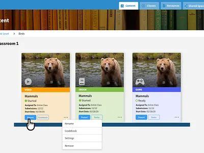 Bookshelf Card Design animals books cards education interface design learning preschool teachers ui user interface design ux