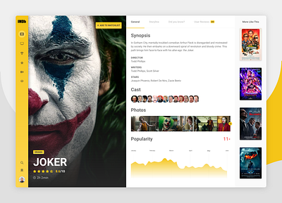 IMDb - Redesign Concept app batman cine film imdb joker movie reviews synopsis uxui web website