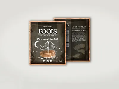 ROOTS Potato Chips Bag 3d chips cook gluten free graphic design natural potato sea salt