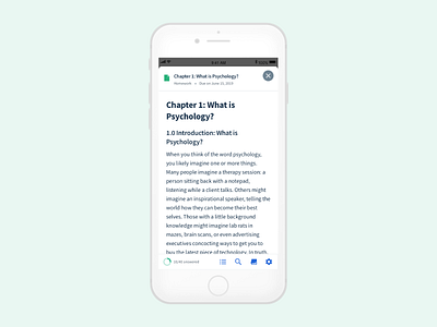 Mobile Reader app book design edtech education header ios mobile page progress reader reading reading app ui university ux