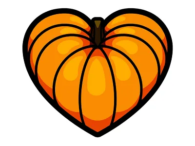 Autumn Love adobe illustrator autumn fall halloween heart love orange pumpkin seasons