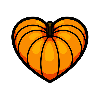 Autumn Love adobe illustrator autumn fall halloween heart love orange pumpkin seasons