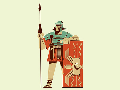 Roman soldier flat graphic design illustration