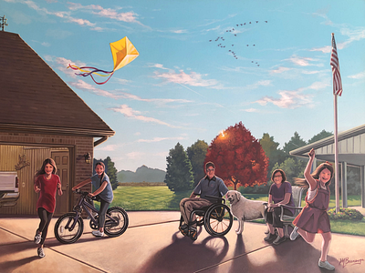 Handpainted custom family portrait artist artwork handpainted painting portrait