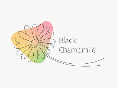 Black Chamomile black branding design flower flower illustration flower logo flowers gradient icon illustration illustrator logo minimal ui