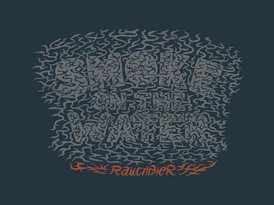 Smoke On the Water - Beer Label alcohol beer brew craft beer design handlettering illustration ipad label procreate rauchbier smoke on the water smoked beer texture type typography